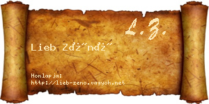 Lieb Zénó névjegykártya